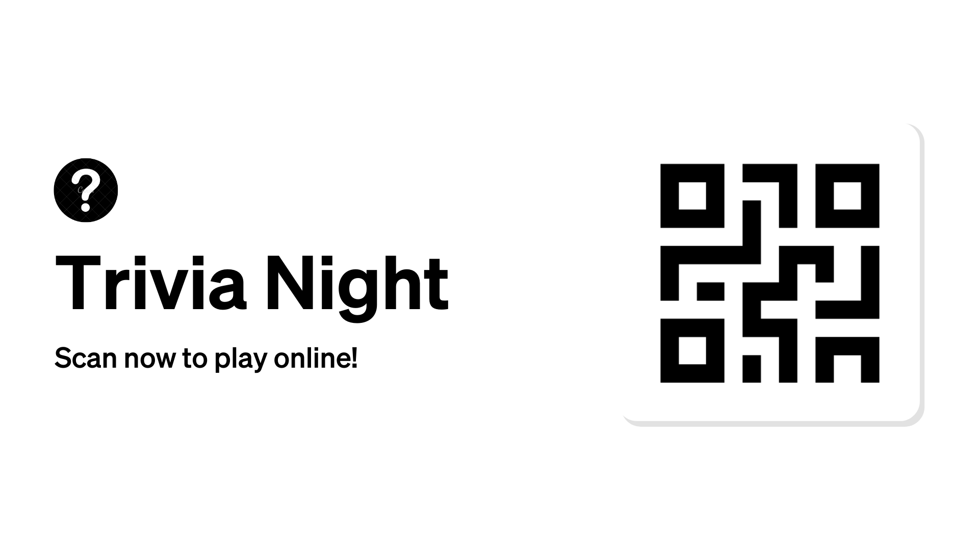 Trivia night with scannable QR code